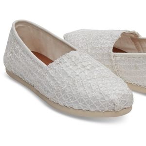 Toms White Crochet Classics-6.5